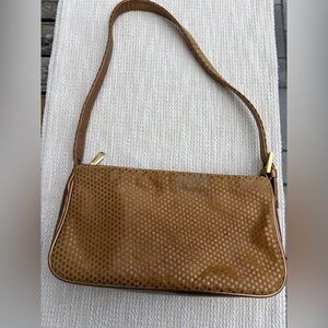 Bronze Metallic Leather Shoulder BagValerie Jean USA Vintage Chic Everyday Purse